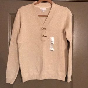 NWOT Gold and Cream Charter Club Swearer Size S